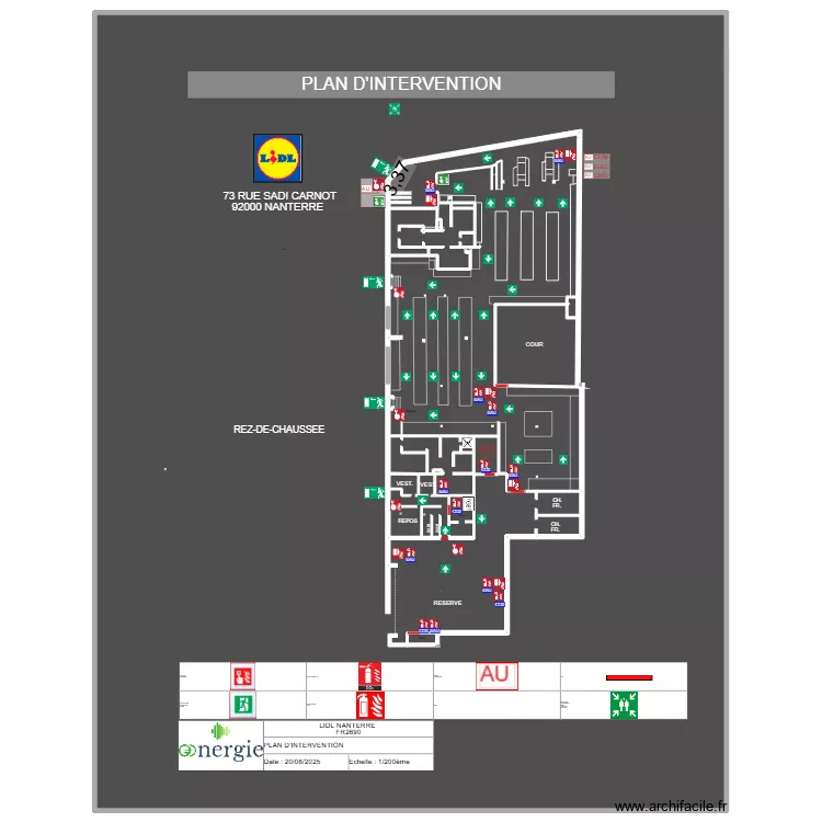 lidl1. Plan de 4  et 3558 m²