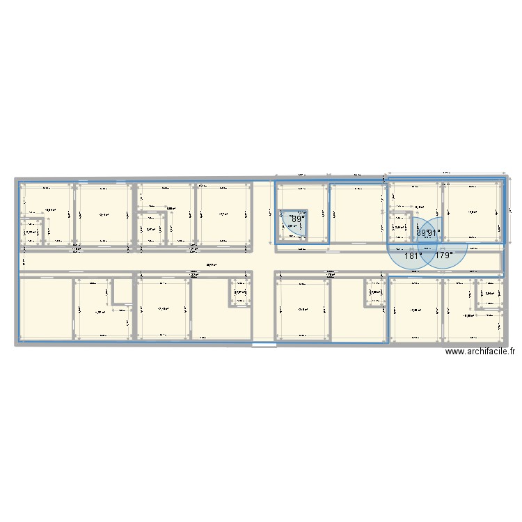 tgter. Plan de 26 pièces et 396 m2