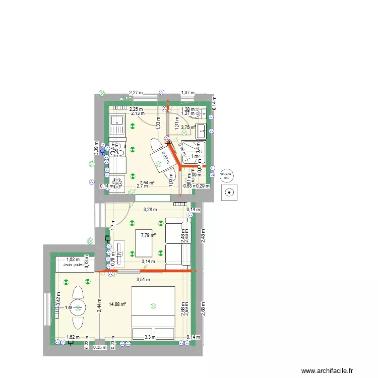 appart 02/26. Plan de 4 et 34 m² appart 02/26. Plan de 4 et 34 m²