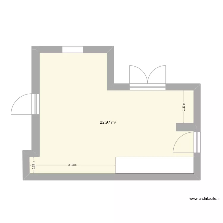 B35. Plan de 1  et 23 m²