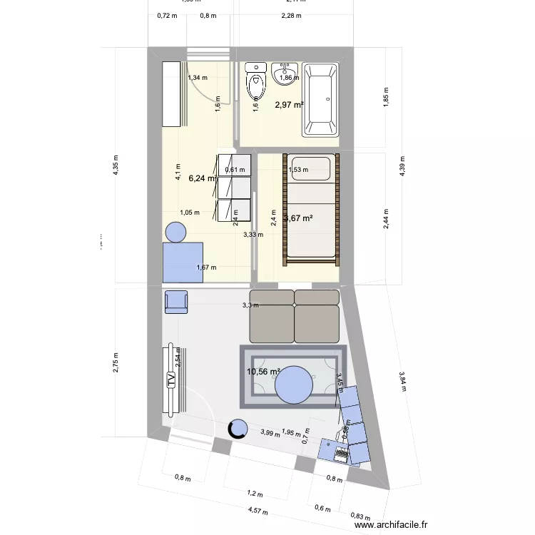 Avoriaz. Plan de 4 Pièces et 23 m² Avoriaz. Plan de 4 Pièces et 23 m²