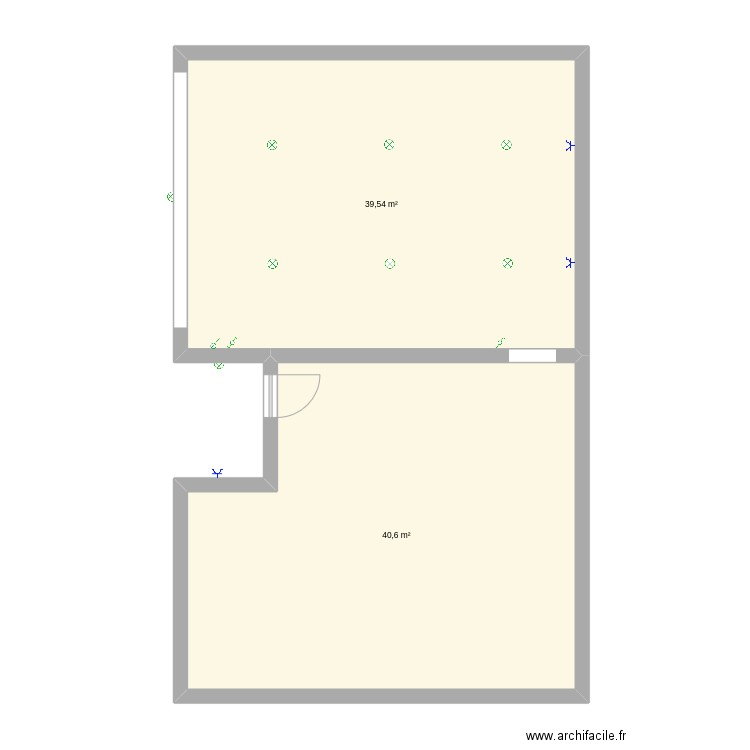 garage. Plan de 2 pièces et 80 m2