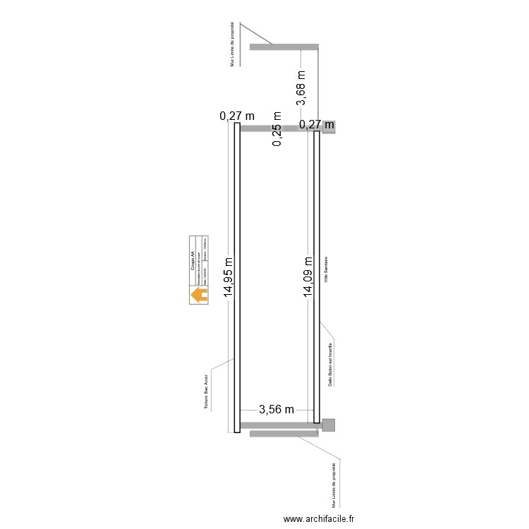 coupe AA. Plan de 0 pièce et 0 m2
