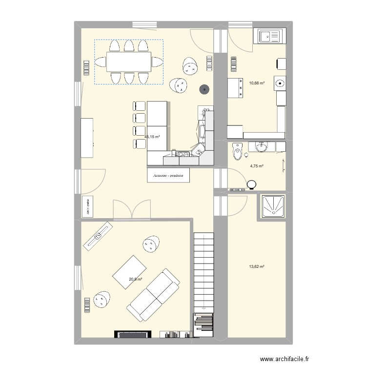 RDC vivi. Plan de 0 pièce et 0 m2