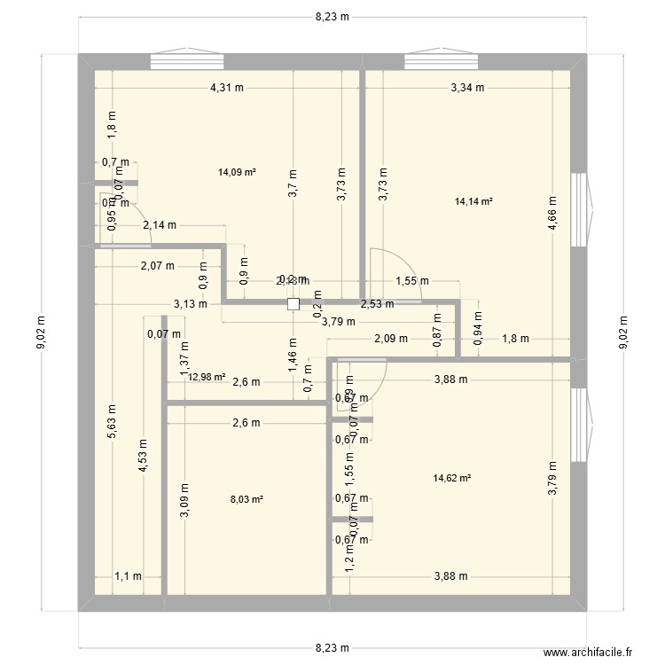 1er etage abaucourt. Plan de 0 pièce et 0 m2