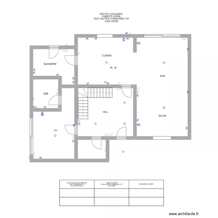 idee_rdc. Plan de 6  et 105 m²