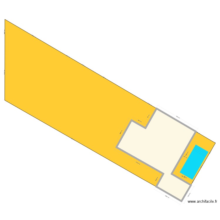 Piscine. Plan de 1 pièce et 154 m2