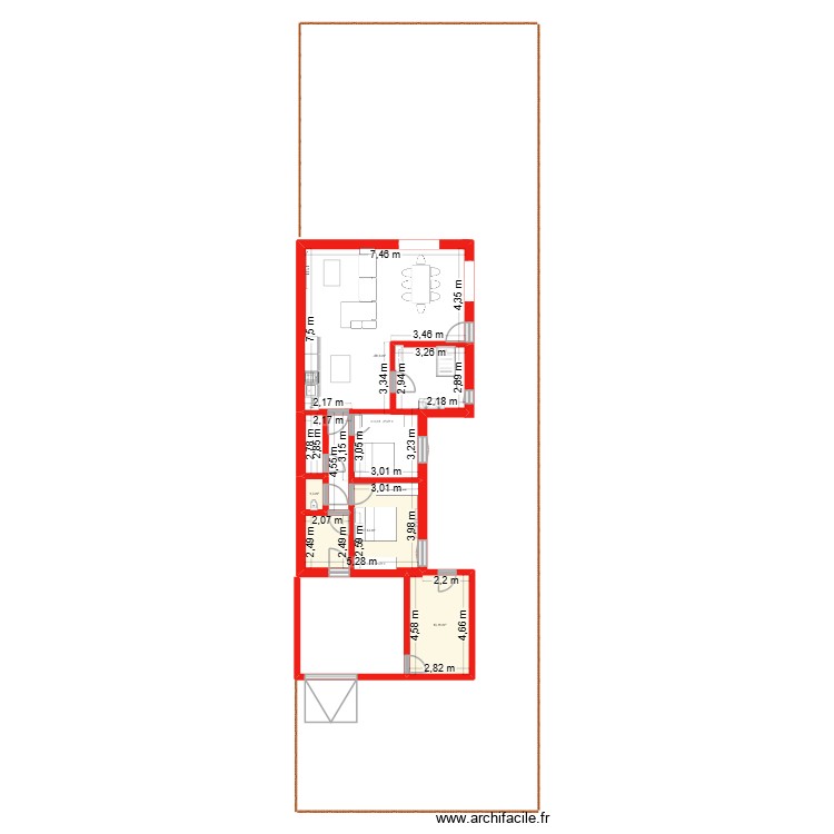 maison 90m2. Plan de 0 pièce et 0 m2