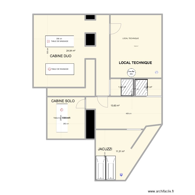 SOUS SOL OPERA MODIFIE bis. Plan de 10 pièces et 80 m2