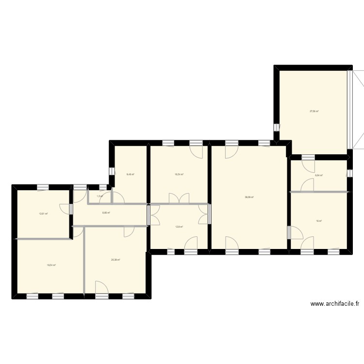 La Maillere 1. Plan de 12 pièces et 192 m2