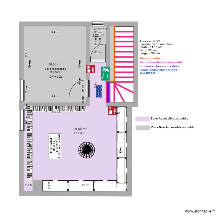 LE VESTIAIRE MONTREUILLAIS 1ER &Eacute;TAGE APRES TRAVAUX. Plan de 