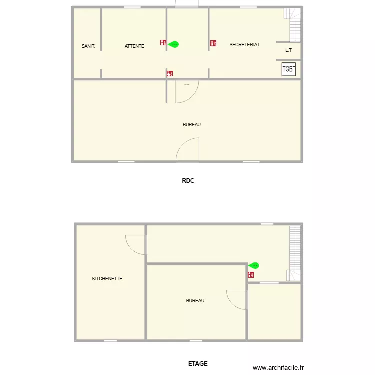 Maison des Services Sablons sur Huisne. Plan de 