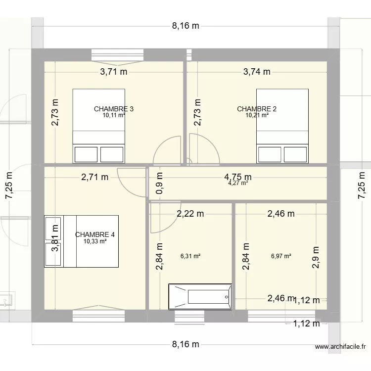 CHAPUIS v2. Plan de 14  et 176 m²