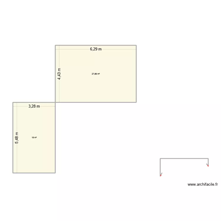 terrasse rouveyrol. Plan de 2  et 46 m²