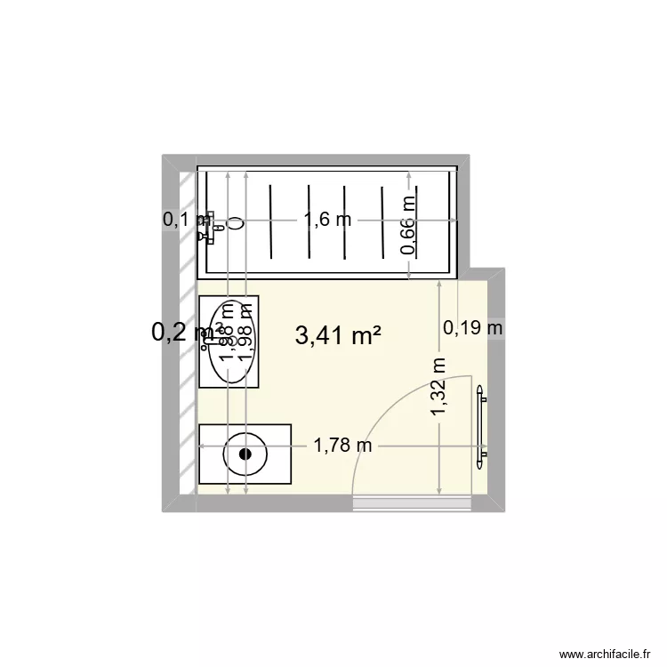sdb aa. Plan de 2 et 4 m² sdb aa. Plan de 2 et 4 m²