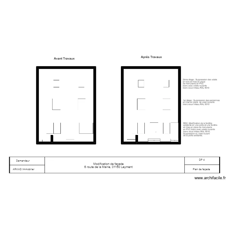 Maison Division Leyment. Plan de 