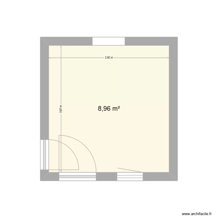 cuisine. Plan de 1  et 9 m²