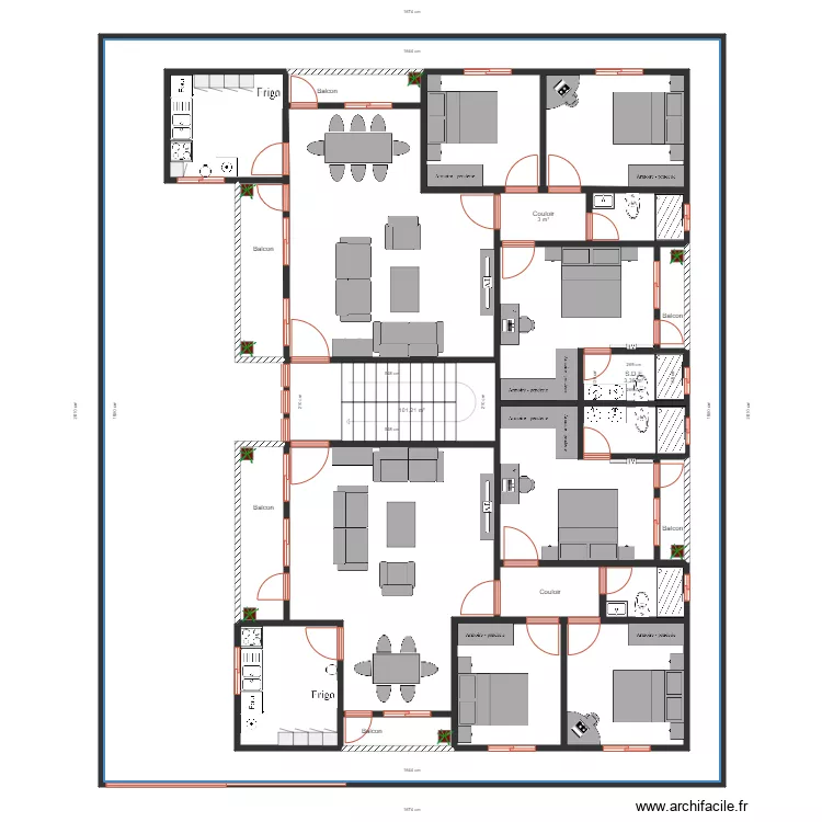 plan r+1 02 apparts t4 am&eacute;nagement . Plan de 