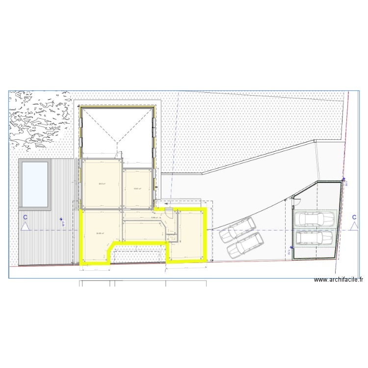 Maison sur fond archi. Plan de 0 pièce et 0 m2