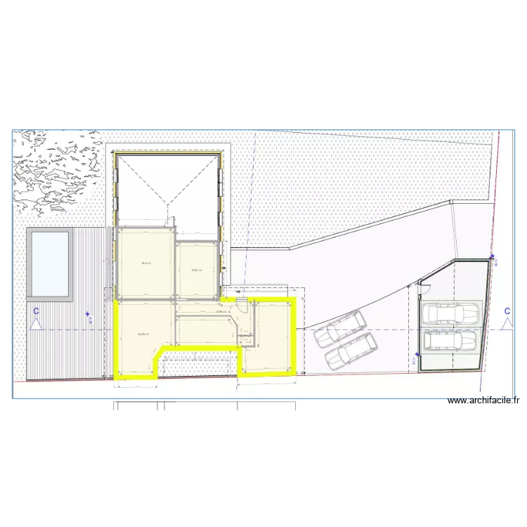 Maison sur fond archi. Plan de Maison sur fond archi. Plan de