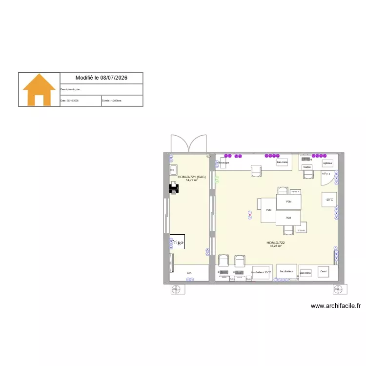 HOM-D-721/722 après travaux 05/10/2026. Plan de 2 Pièces et 60 m² HOM-D-721/722 après travaux 05/10/2026. Plan de 2 Pièces et 60 m²