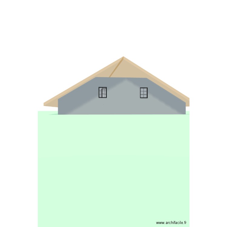 Combles. Plan de 2 pièces et 50 m2