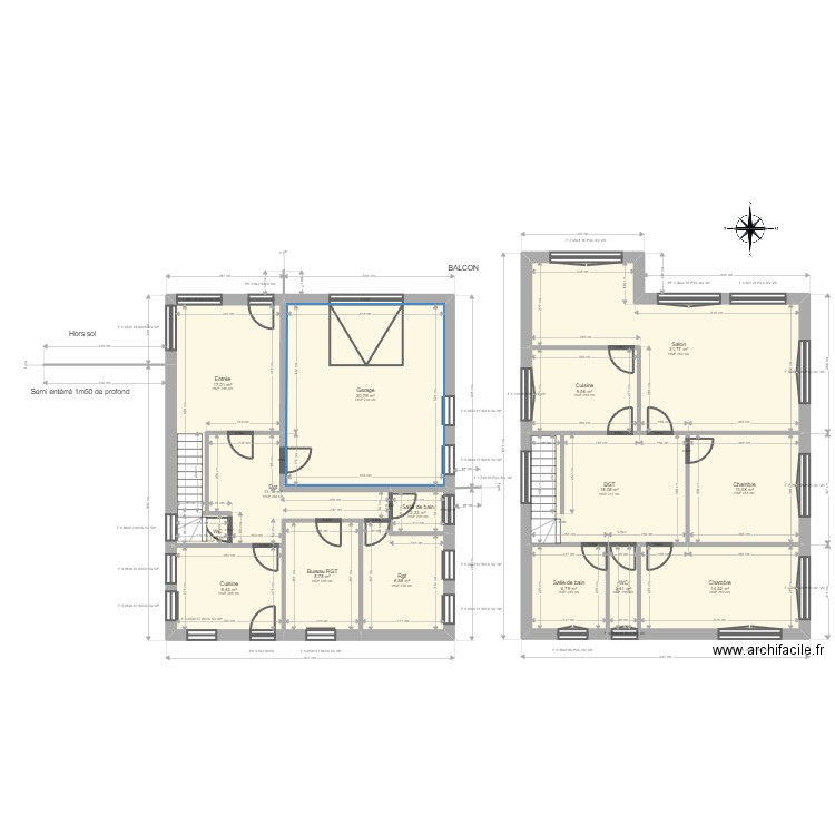 ML24004762 LALLEMENT. Plan de 15 pièces et 187 m2