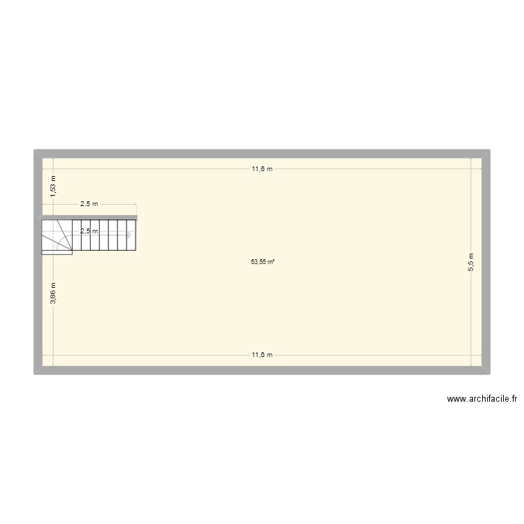 MAISON JK LA MAXE COMBLES. Plan de 1 pièce et 64 m2