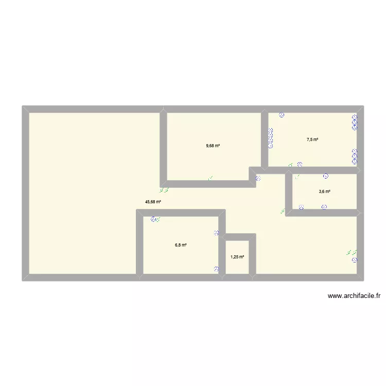 plan. Plan de 6  et 75 m²