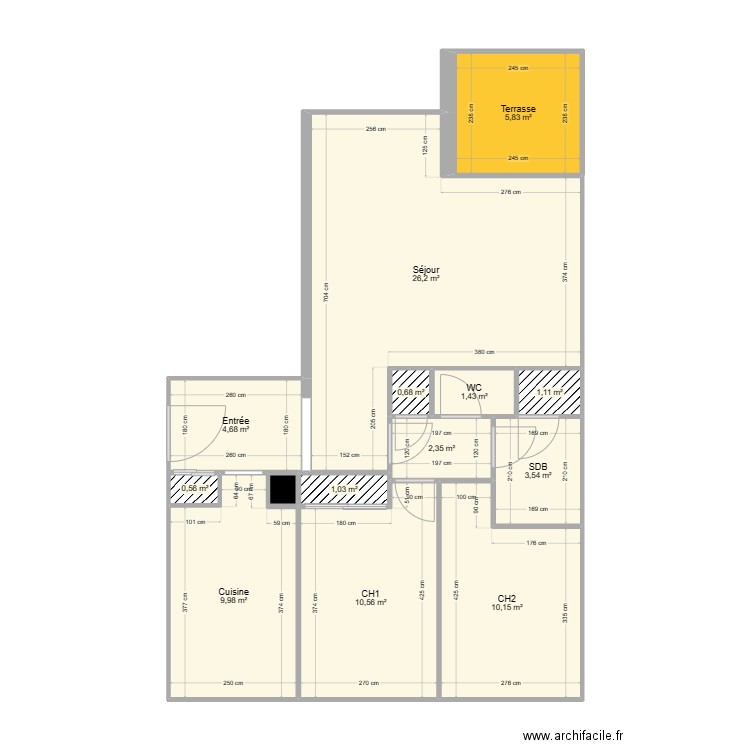 maison. Plan de 14 pièces et 78 m2