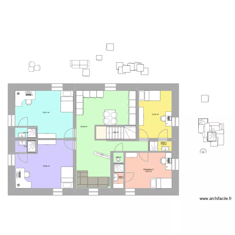 Nieuwe plannen Marc zolder versie 2. Plan de 11 et 111 m² Nieuwe plannen Marc zolder versie 2. Plan de 11 et 111 m²