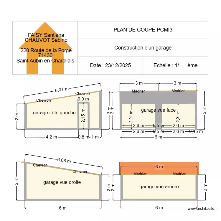 plan de coupe 2,5. Plan de 5 et 51 m² plan de coupe 2,5. Plan de 5 et 51 m²