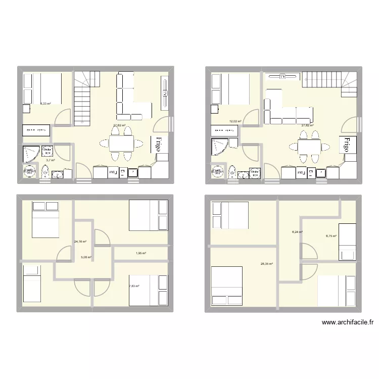 Chalet. Plan de 14 et 159 m² Chalet. Plan de 14 et 159 m²
