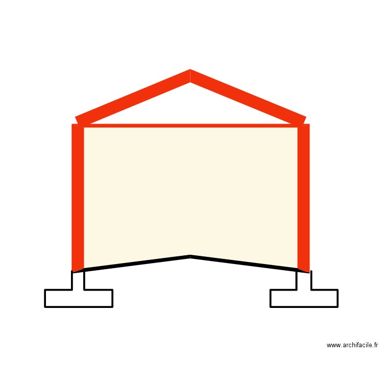 Charpente. Plan de 1 pièce et 14 m2