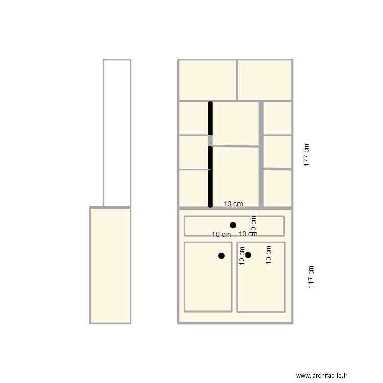 meuble. Plan de 14 pièces et 12 m2