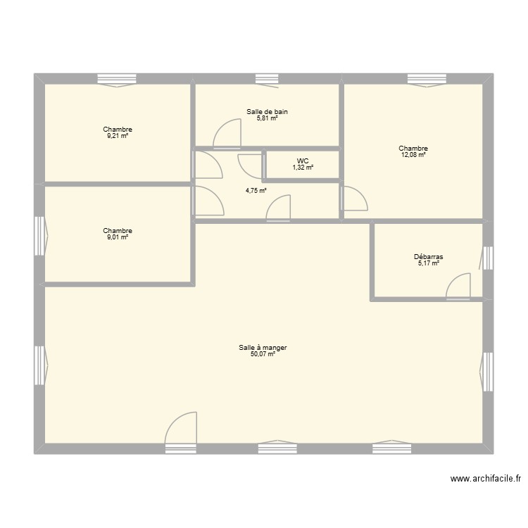 maison n2. Plan de 8 pièces et 97 m2
