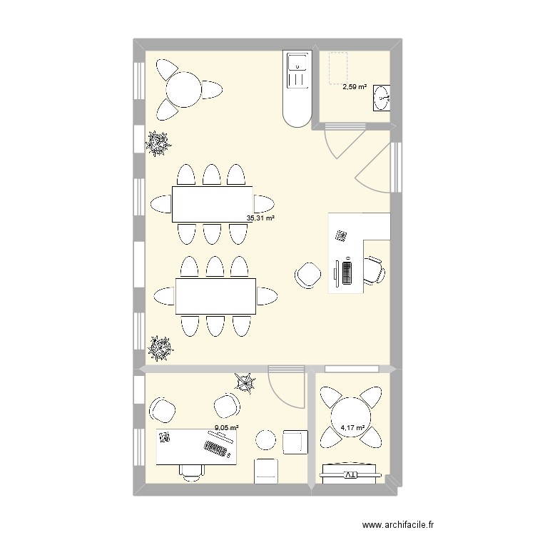 CAZAM LAYMOUNE. Plan de 4 pièces et 51 m2