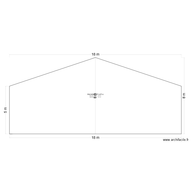 FACADE EST LOT 4 ET 5. Plan de 0 pièce et 0 m2