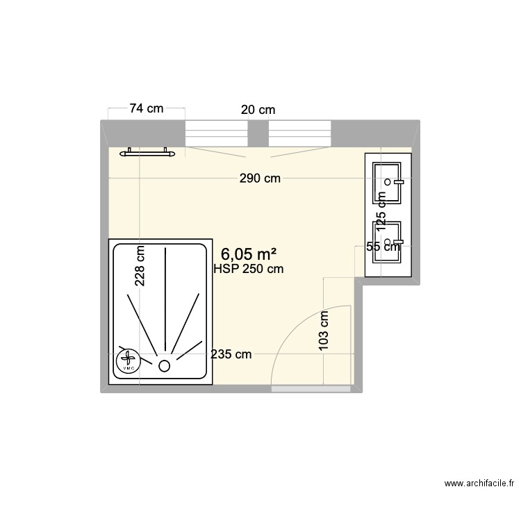 PEPIN GILBERT. Plan de 1 pièce et 6 m2