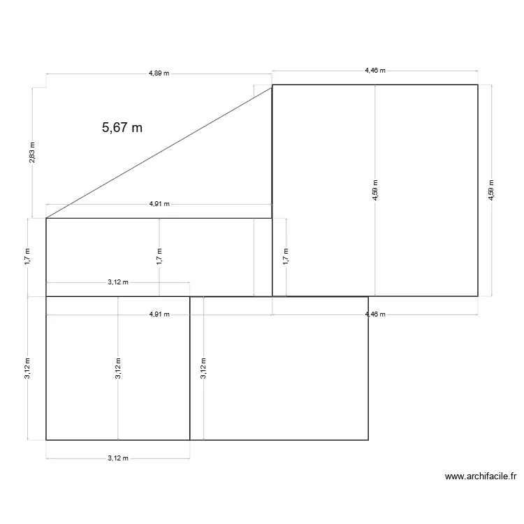 Coupe transversale. Plan de 