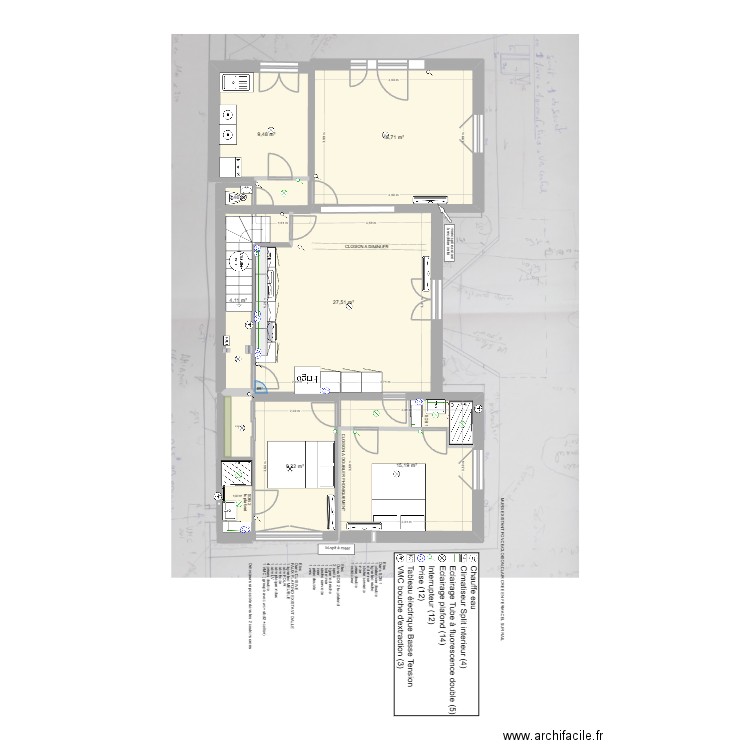 comps 2. Plan de 9 pièces et 88 m2
