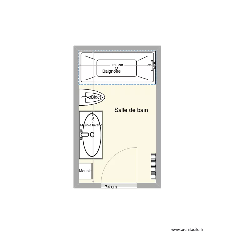 PAPY SDB Existant. Plan de 