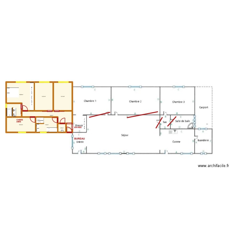 Andernos 3. Plan de 9 pièces et 78 m2