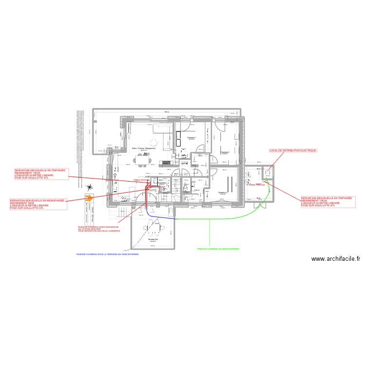 Viuz - RDC Haut - ENEDIS. Plan de 12 pièces et 151 m2