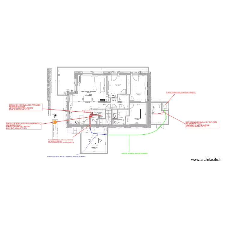 Viuz - RDC Haut - ENEDIS. Plan de 12 pièces et 151 m²