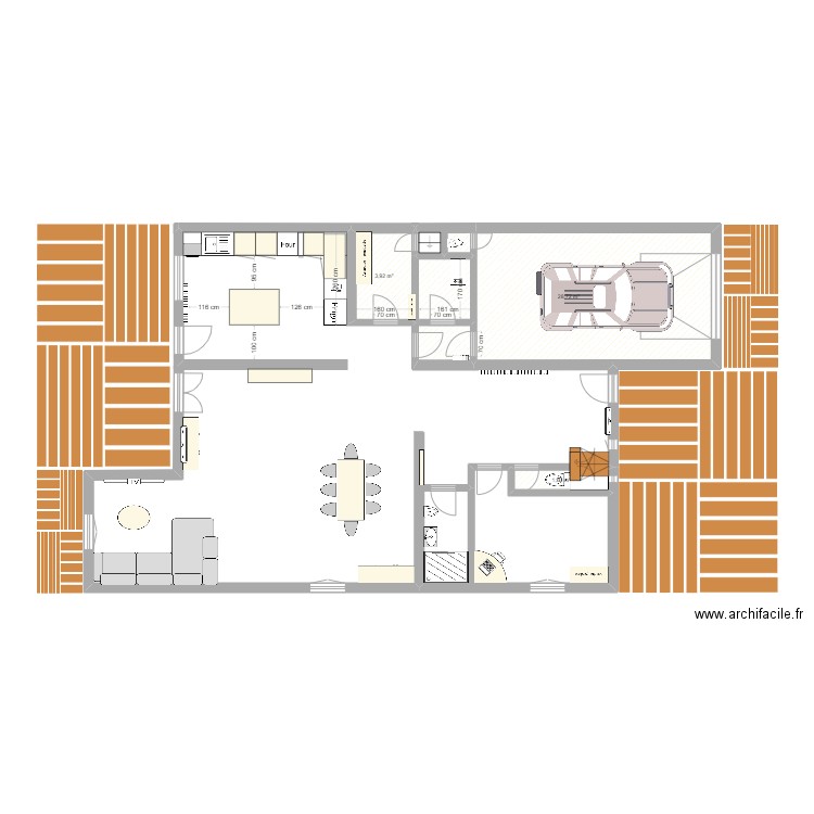 Lydia. Plan de 3 pièces et 34 m2