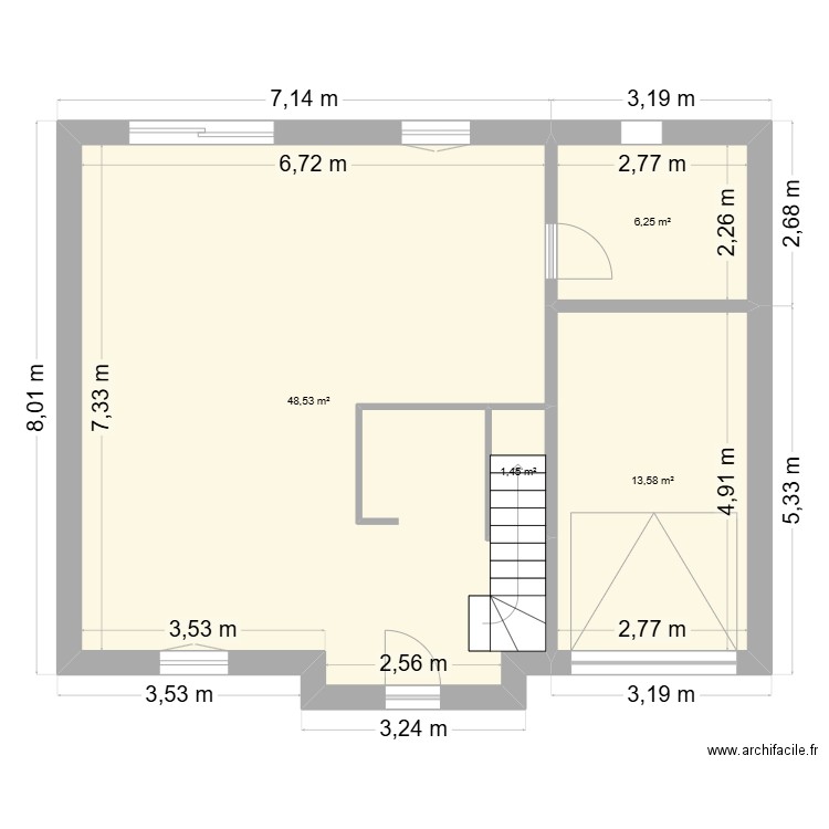 cai. Plan de 12 pièces et 139 m2