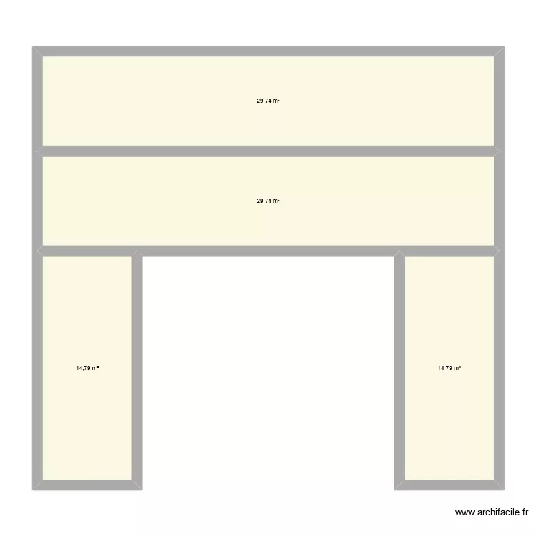 Maison conteneur. Plan de 4  et 89 m²
