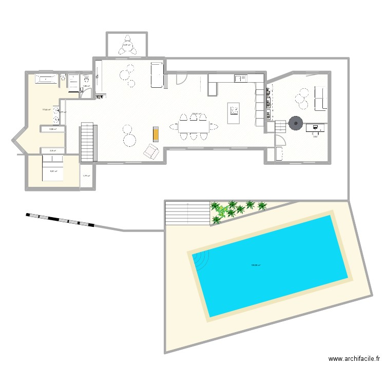 SANARY Rez de jardin V2. Plan de 10 pièces et 303 m2