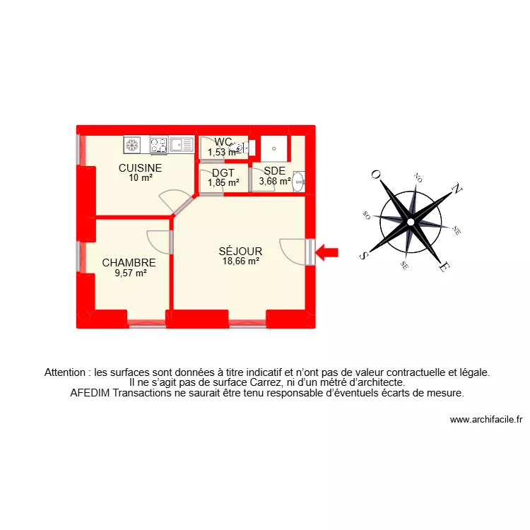 BI 36571. Plan de 13 Pièces et 68 m²